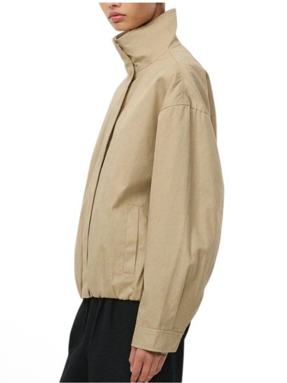 Women’s tan Bomber Jacket - no brand tag - size S